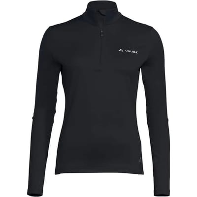 Vaude Livigno Ii Half Rits Lange Mouw T-shirt Zwart 38 Vrouw