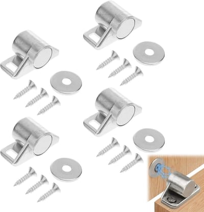 Ronde Magnetische Sluitingen Set van 4, Krachtige Zinklegering Magneten voor Kastdeuren, Lades en Meubels, Ideaal voor Balkon- en Keukentoepassingen