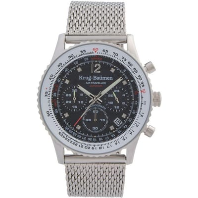 Krug Baumen 412303DS Air Traveller Diamond Heren Horloge 40mm