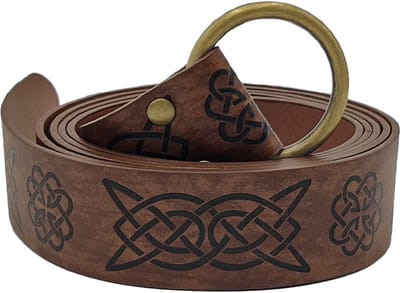 ridderriem voor dames heren renaissance riem PU lederen O-ring riem vintage cosplay kostuumaccessoires voor dames en heren