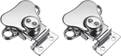 Spring Loaded Butterfly Twist Lock 42mm - 2 Stuks Toggle Clamps voor Koffers en Houten Dozen, Verstevigd met Ijzer en Chroom