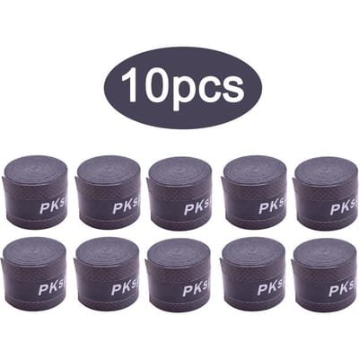 10 Stuks Tennis Racket Zweetband Grips Padel Schok Grip Tape Sport Badminton Racket Grips Buitensporten Fietsen Hengels Overgrip zwart