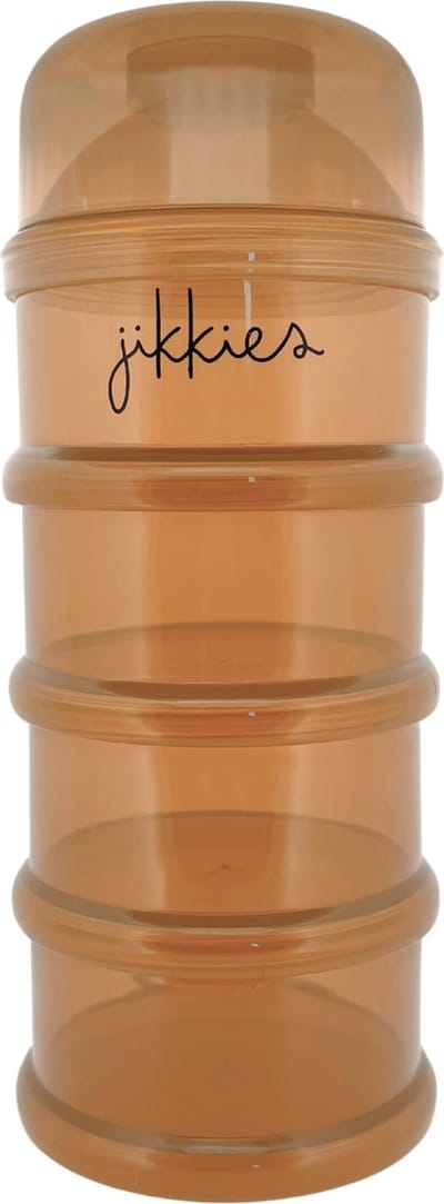 Jikkies Melkpoeder doseerdoosjes - Taupe - Melkpoeder bewaarbakjes - Melkpoeder toren - Melkpoedertoren -Melkpoederdoos - Dispenser - 4 lagen - BPA FREE - Getest op EN14372