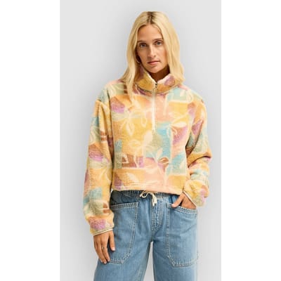 Billabong Holiday Cropped Half-Zip Fleece Trui wit