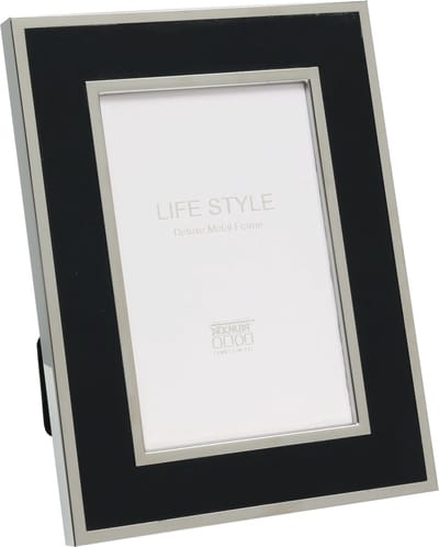 Deknudt Frames fotolijst S57MN2 - zwart met zilveren biesje - 10x15 cm