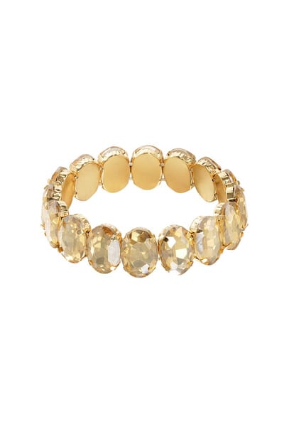 Armband grote glaskralen - beige
