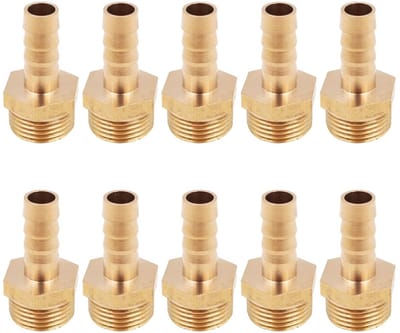 ONF3 - Slang Pijp Connector - Messing - 10 stuks - 3/8 inch - Tuin en zwembad gebruik - Geschikt voor diverse toepassingen