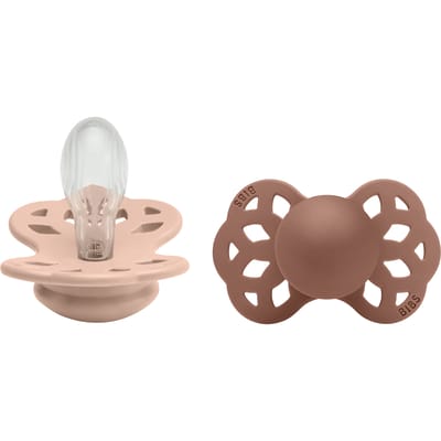 BIBS Infinity 2 Pack Silicone Symmetrical Size 2 Blush/Woodthuck 2 st