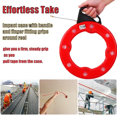 Dailygoods - Vistape Draadtrekker - Flexibel Kabeltrekkergereedschap - Eenvoudig Te Gebruiken - 20M - Niet-geleidend - Perfect voor Muren en Elektrisc...
