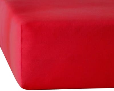 De Witte Lietaer Hoeslaken Elena Deep Red - 90 x 200/220 x h 30 - Katoen Jersey