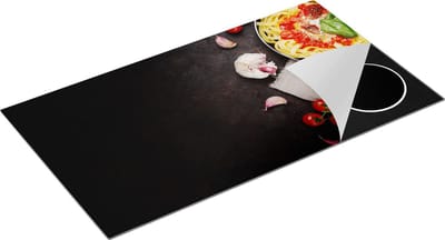 Chefcare Inductie Beschermer Spaghetti met Groentes en Wijn - 95x50 cm - Afdekplaat Inductie - Kookplaat Beschermer - Inductie Mat