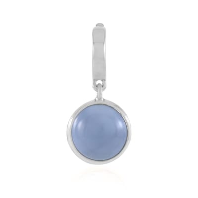 Cavill - 925 Sterling Zilver Hanger - Blauwe Opaal Ronde Cabochon 2,025 ct - Gerhodineerd - Elegante Varioclip Sieraad uit Peru