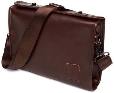 KZQ Waterdichte Leren Messenger Bag Voor Heren En Dames - Vintage Schoudertas Geschikt Voor 10 Inch Laptop - Casual Brieftas Voor Werk En Reis - Koffiebruin