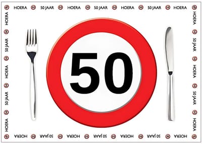 Papieren placemats 50 jaar 10 stuks