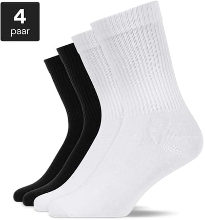 SNOCKS Tennissokken Heren & Dames - Premium Kwaliteit - Sportsokken Heren - Sportsokken Dames - Wandelsokken - Hardloopsokken - Maat 35/50 - 4 Paar - Duurzaam Cadeau