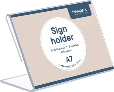Kaarthouder europel a7 l-standaard liggend acryl | 10 stuks