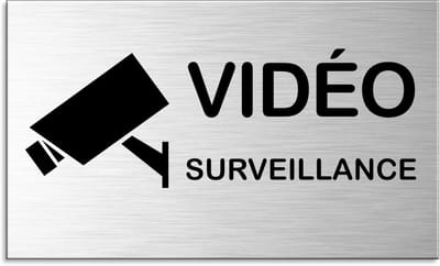 Videobewakingsplaat - Bewegwijzering Aluminium - Veiligheid Aangeven - Geborsteld Aluminium Look - 60 x 100 mm - Zilver