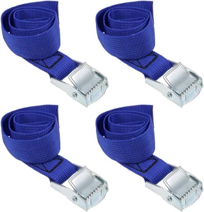 Spanband met Gesp - Sjorriem Lading Zekering - Transport Zekeren - 250 kg Werkbelasting - 0.5M x 25mm - Blauw