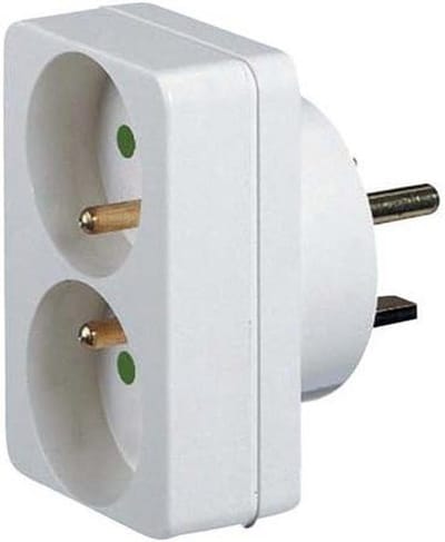 Adapter voor het aansluiten van twee 2P+T stekkers op 20A stopcontact