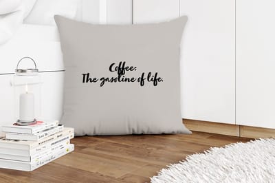 Sierkussens - Kussentjes Woonkamer - 60x60 cm - Quotes - Spreuken - Koffie - Coffee: The gasoline of life