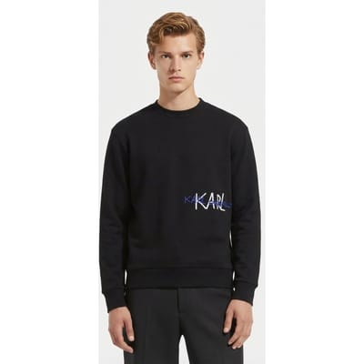 Karl Lagerfeld Black Sweat Crewneck Maat: M | Sweaters Outlet | Heren | Zwart