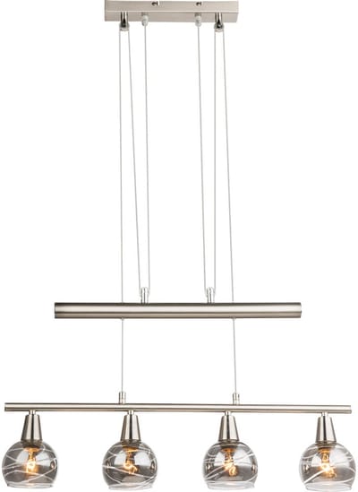 Globo - hanglamp - Roman - nikkel - metaal - grote eettafellamp - E14_LED - 54348-4Z