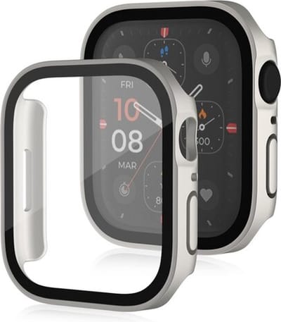 By Qubix - Hard case 41mm - Starlight - Geschikt voor Apple Watch 41mm hoesje - screenprotector - Bescherming iWatch - Bescherm hoesje