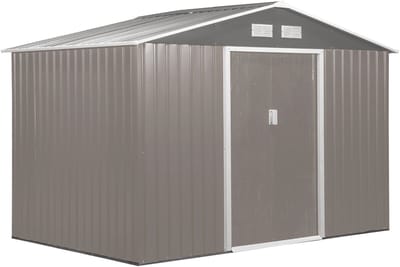 Fietsberging - Fietsenhok - Stalling - Tuinschuur - Huis - Overdekt - Grijs - Scooter - Fiets