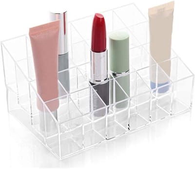 SnelShoppen - Doorzichtige Lippenstift Houder - 24 Compartimenten - Make-up Organizer Cosmetische Display Stand Rek - Ideaal voor Lippenstift, Lipglos
