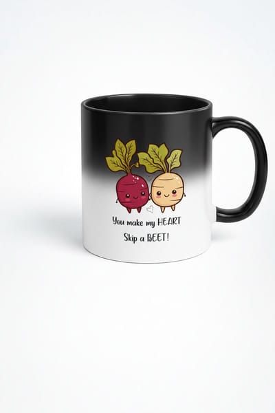 Magische Mok 'Skip a BEET' - Grappige Bieten Liefdes Pun Mok - Hittegevoelige Cadeau Mok