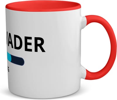 Akyol - bonusvader loading koffiemok - theemok - rood - Papa - ochtendkoffie laden - vader cadeautjes - vaderdag - verjaardagscadeau - verjaardag - cadeau - geschenk - kado - gift - vader artikelen - 350 ML inhoud
