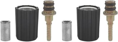 Hogedrukreiniger Koppeling - Slang Adapter - Waterslang Reparatie - Stevige Staalconstructie - Set van 2 - Zilver