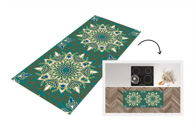 Keukenloper - Loper keuken - Mandala - Patronen - Zen - 120x50 cm - Keukenloper vinyl