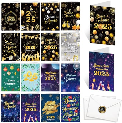 Dailygoods- Wenskaarten Set 16 Stuks - Wenskaarten Verjaardag - Wenskaarten Blanco - Wenskaarten Zonder Tekst - Wenskaarten Geboorte - Wenskaarten Bedankt - Nieuwjaarskaarten