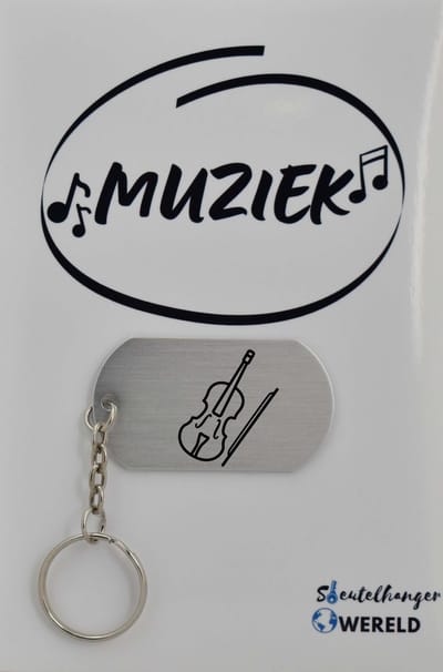 viool Sleutelhanger inclusief kaart - viool cadeau - viool - Leuk kado voor je vriend om te geven - 2.9 x 5.4CM