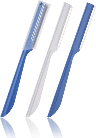 INTER-ESQUE Wenkbrauw Mesje - Dermaplaning - 3 Stuks - Blauw/Wit