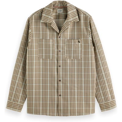 Scotch & Soda Viscose Minimal Check Shirt Brown Check Taglia: S | Camicie Casual Outlet | Uomo | Marrone