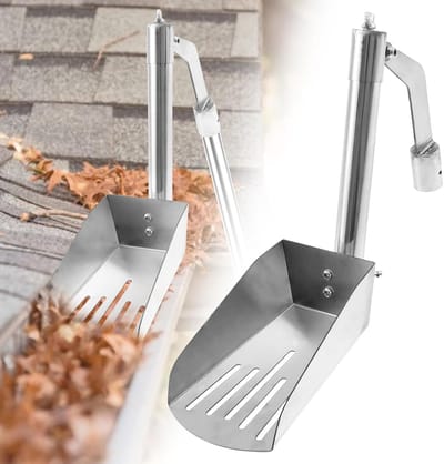 Dakgootreinigingsschep - gootreinigingsschep - Rain Cleaner Tool - Roestvrijstalen Dakgootreiniger - Dakgootreiniger - Gootborstel - Geschikt Voor blad en puin verwijdering Dakgootreiniger