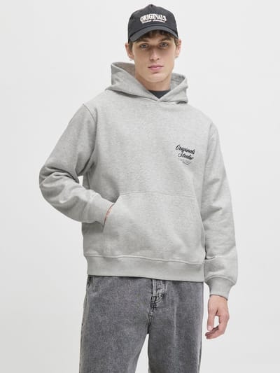 Jack & Jones Trui Jornorrebro Typo Back Sweat Hood Sn 12283054 White Melange Mannen Maat - L