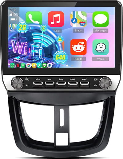 Cestovet Autoradio - Geschikt Voor Peugeot 207 2006 t/m 2015 - Carplay 10.1 Inch IPS - Android 15 - 2GB RAM + 64GB ROM - Draadloos CarPlay & Android Auto - Bluetooth & WiFi - GPS Navigatie - Radio Scherm - Touchscreen
