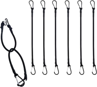 Spanrubber met haken - Spanband elastisch - Bagage Vastzetten - Roestvrije haken - 60 cm - Zwart