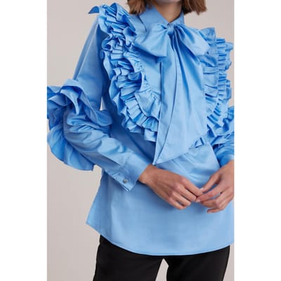 Anne Fontaine Pantheon Icy Blue Size: 36 | Blouses Outlet | Dames | Blauw
