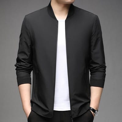 Jas Herenjas Lente- en Herfststijl Jong- en Middelbare Leeftijd Heren Casual Baseballjack Top Heren Zakelijke Casual Jas XXXL black