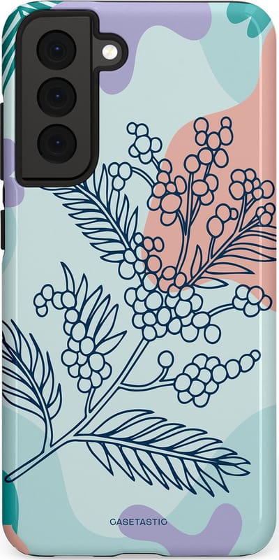 Casetastic Hoesje Geschikt voor Samsung S21 FE - Stijlvolle Beschermende Duo-layer Case - Aquarel Bladeren