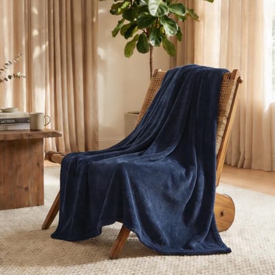 Allecto - CozyLux Knuffeldeken - XXL Fleece Deken - Ultra Zacht en Warm - Marineblauw - Perfect voor Winter en Ontspanning - 220 x 240 cm