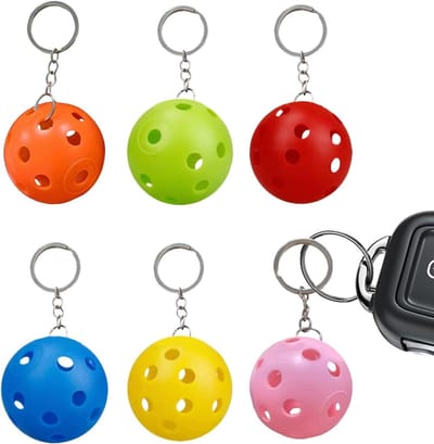 Pickleball Sleutelhangers - Sport Gadgets - Tas Decoratie - Set van 6 stuks - 4.2 cm - Multicolor
