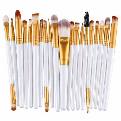 20-delige professionele make-up kwastenset voor oogschaduw, foundation, eyeliner, blush, lippen en poeder, ultrazacht, hoge pigmentopname, gemakkelijk schoon te maken