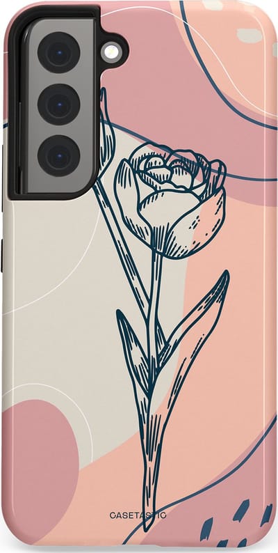 Casetastic Hoesje Geschikt voor Samsung S22 - Stijlvolle Beschermende Duo-layer Case - Sierlijke tulp