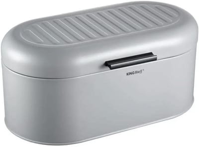 Broodtrommel Staal - Lunchbox Keuken - Brood Bewaren - Uniek Design - 34 x 20 x 15.5 cm - Grijs