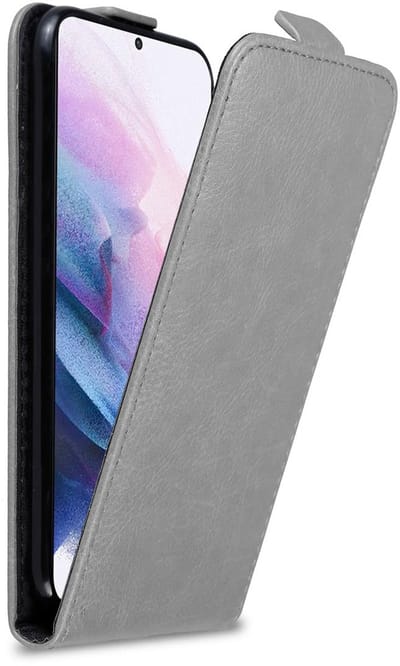Cadorabo Hoesje geschikt voor Samsung Galaxy S21 PLUS in TITANIUM GRIJS - Beschermhoes in flip design Case Cover met magnetische sluiting